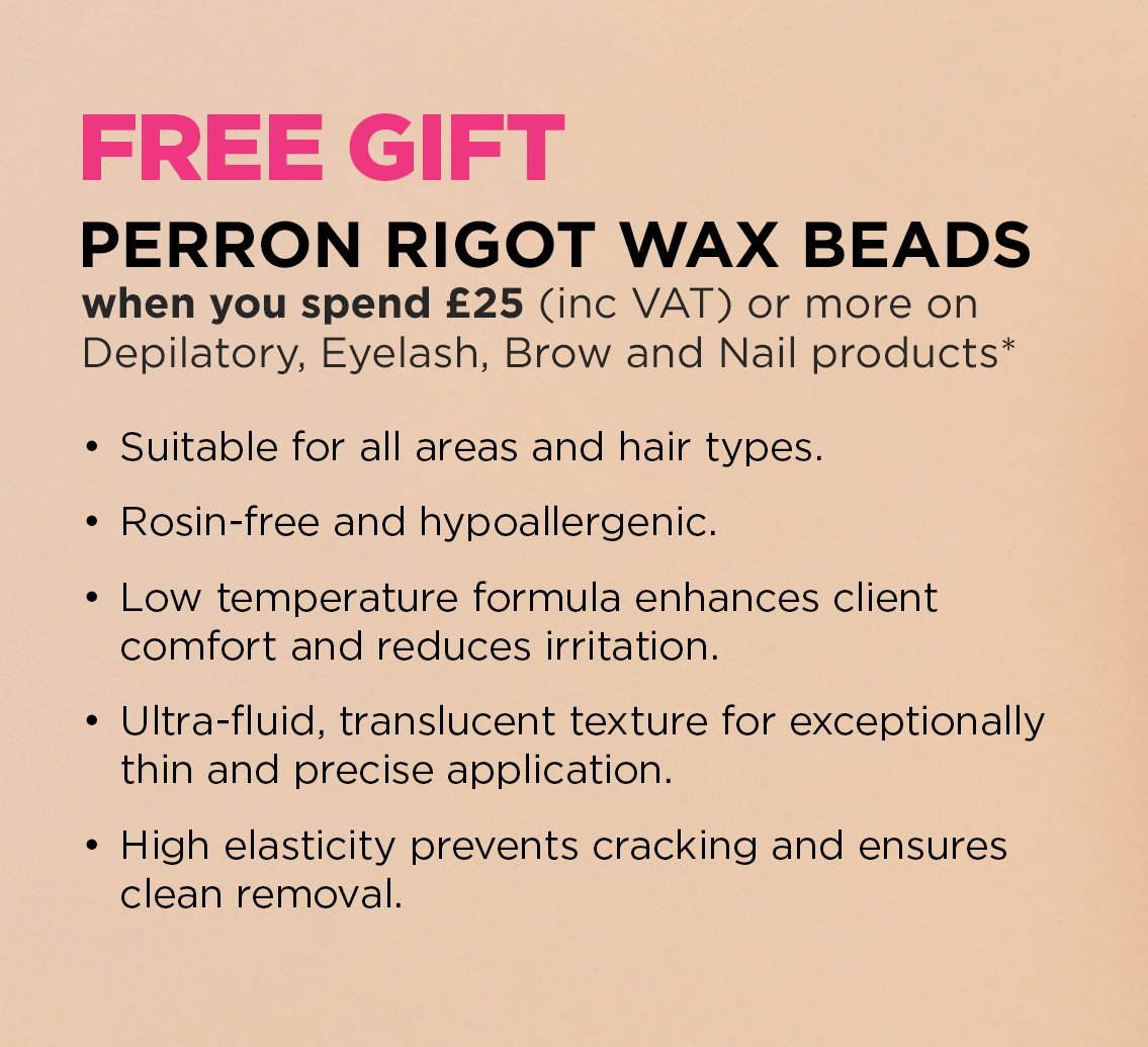 free gift free Perron Rigot Wax beads when you spend &pound;25 on beauty products